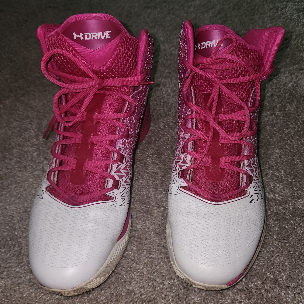 Under Armour Men''s Pink and White Athletic Shoes
